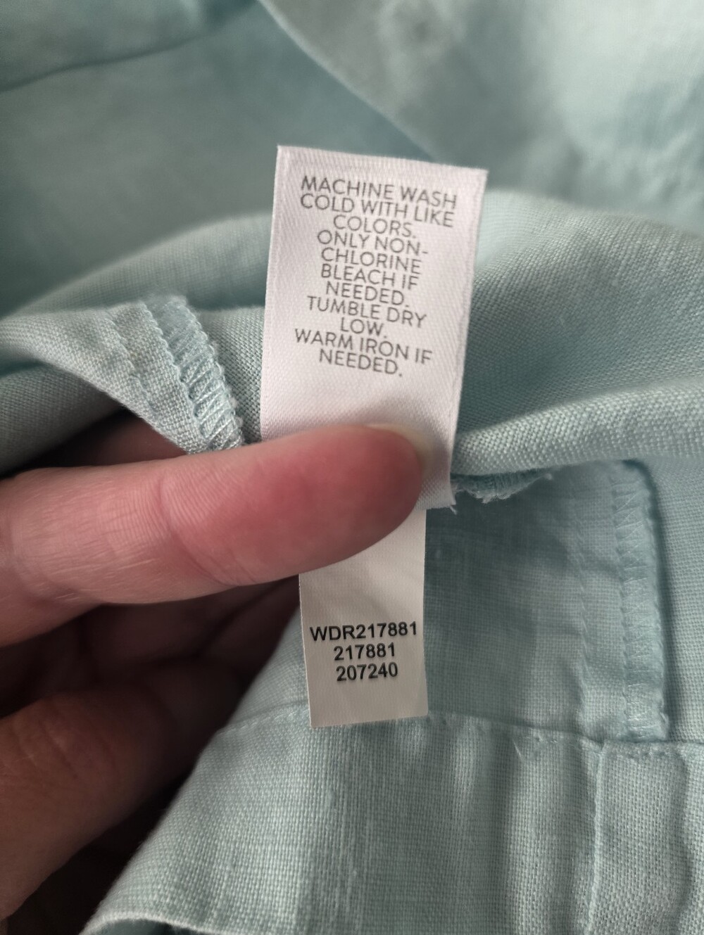 J.Jill Love Linen Split Neck Shift Dress Aqua Blue Mint Size L - Picture 10 of 10